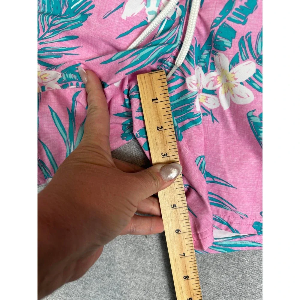Vineyard Vines Swim‎ Trunks Men L Pink Tropical Floral Shorts 6.5 Inseam